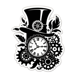 vintage clock mechanical SVG PNG design with clean design elements