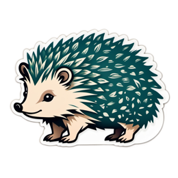 sticker hedgehog SVG PNG design with clean design elements