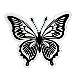 butterfly black white SVG PNG design with clean design elements