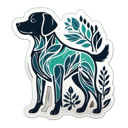 leaf patterned dog SVG PNG design