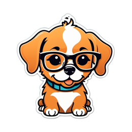 cutest puppy with glasses SVG PNG design