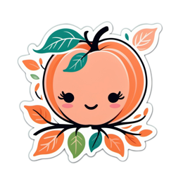 sticker peach SVG PNG design with orange and peach floral elements