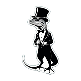 lizard tuxedo SVG PNG design with clean design elements