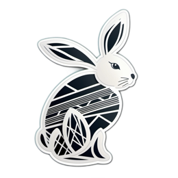 rabbit blackwhite SVG PNG design with clean design elements