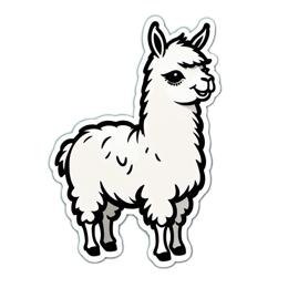 lama sticker SVG PNG design with clean design elements