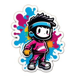 young artist colorful sticker SVG PNG design with clean design elements
