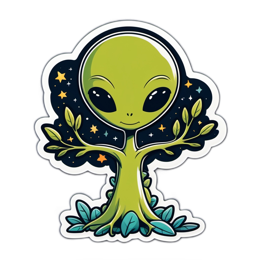 alien tree stars SVG PNG design