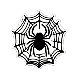 black spider web SVG PNG design with clean design elements