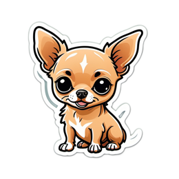 sticker cartoon chihuahua SVG PNG design with clean design elements