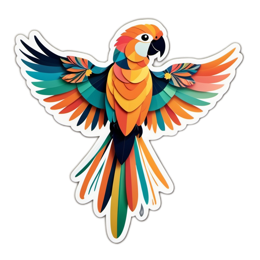 parrot colorful wings SVG PNG design with clean design elements