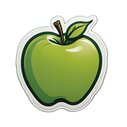 sticker greenapple SVG PNG design with clean design elements