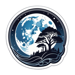 night moonscape SVG PNG design with clean design elements
