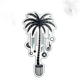 palm tree music SVG PNG design with clean design elements