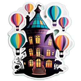 halloween balloon house SVG PNG design