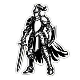 knight sticker SVG PNG design with clean design elements