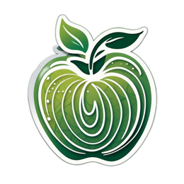 apple green sticker SVG PNG design with clean design elements