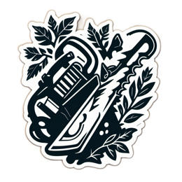 sticker iron leaves SVG PNG design with clean design elements