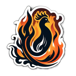 fire phoenix SVG PNG design with clean design elements