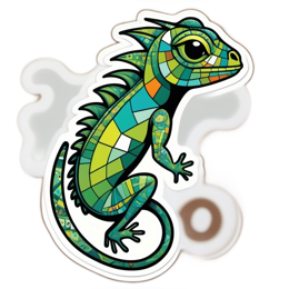 fantasy colorful lizard SVG PNG design with clean design elements