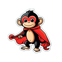 superhero monkey SVG PNG design with clean design elements