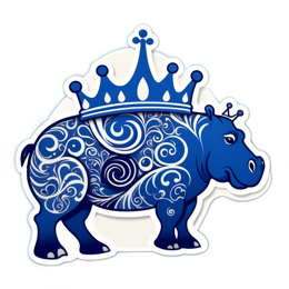 hippo royalty SVG PNG design