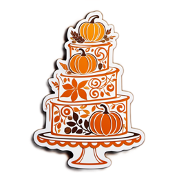 cake pumpkins floral SVG PNG design with black and orange floral elements