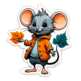 fantasy mouse autumn SVG PNG design with orange floral elements