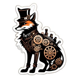 steampunk fox SVG PNG design with clean design elements