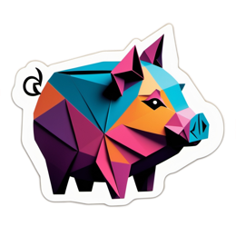 artistic pig SVG PNG design with clean design elements