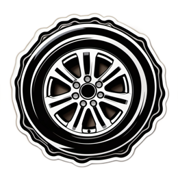 wheel sticker SVG PNG design with clean design elements