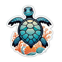 surfing turtle SVG PNG design with clean design elements