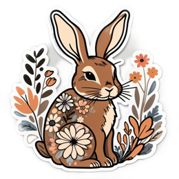 nature flower SVG PNG design with clean design elements, orange and green floral elements