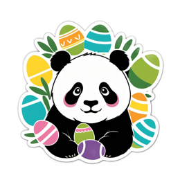easter panda SVG PNG design with clean design elements