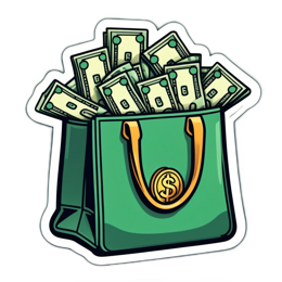 money bag cash SVG PNG design with clean design elements