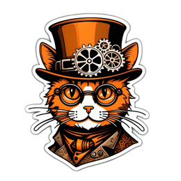 fantasy cat steampunk SVG PNG design