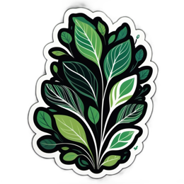 artistic leaves SVG PNG design with green floral elements