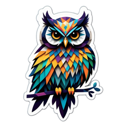 owl colorful geometric SVG PNG design with clean design elements