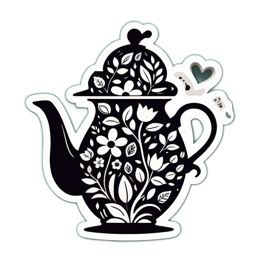 kitchen tea flower SVG PNG design with black and white floral elements