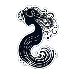 fantasy wave woman SVG PNG design with clean design elements