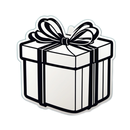 gift blackwhite sticker SVG PNG design with clean design elements
