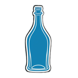 bottle blue decoration SVG PNG design with clean design elements