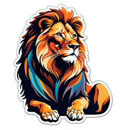 lion artistic sticker SVG PNG design with clean design elements