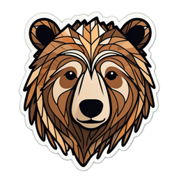 artistic bear head SVG PNG design