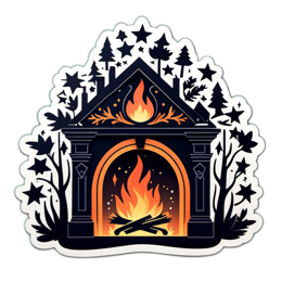 fireplace nature SVG PNG design with clean design elements