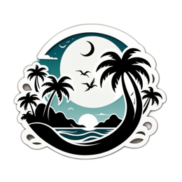 island sunset SVG PNG design with clean design elements