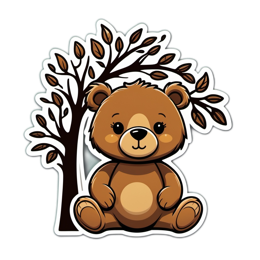 nature cute bear SVG PNG design with floral elements