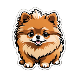 cartoon pomeranian SVG PNG design with clean design elements
