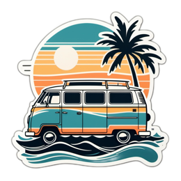 van sunset SVG PNG design with clean design elements