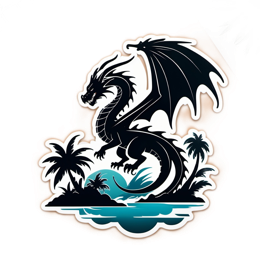 dragon island SVG PNG design with clean design elements