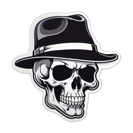 skull hat artistic SVG PNG design with clean design elements